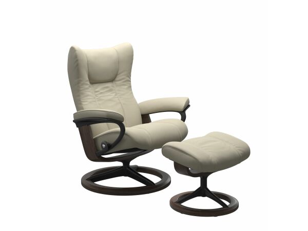 Stressless® Wing (S) Signature chair with footstool Recliners Stressless