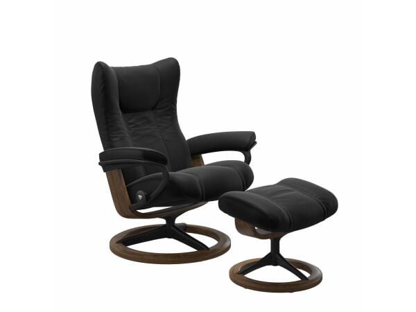 Stressless® Wing (M) Signature chair with footstool Recliners Stressless