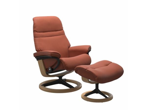 Stressless® Sunrise (M) Signature chair with footstool Recliners Stressless