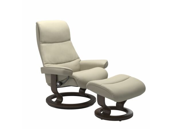 Stressless® View (L) Classic chair with footstool Recliners Stressless