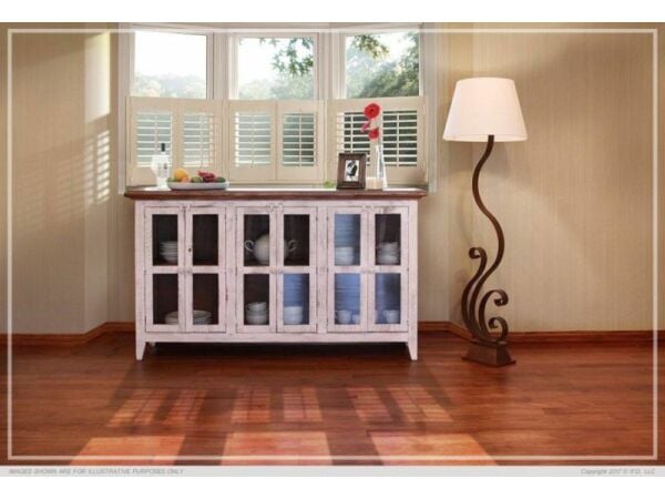 73″ Console w/6 glass doors Dining Storage