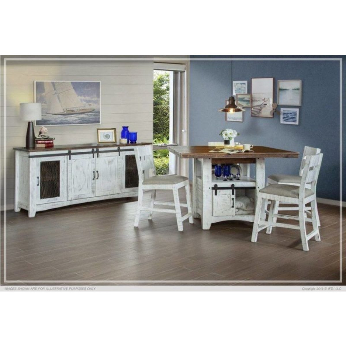 Pueblo White Counter Height Table Cocktail & Coffee Tables 7