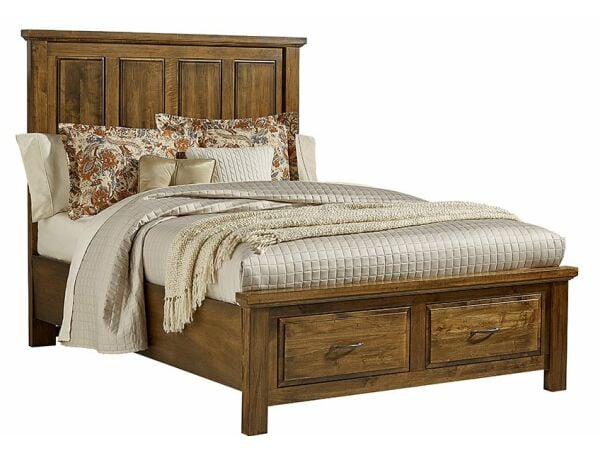 Artisan & Post Maple Road Mansion Antique Amish Bed With Storage Footboard Beds Vaughan Bassett 7
