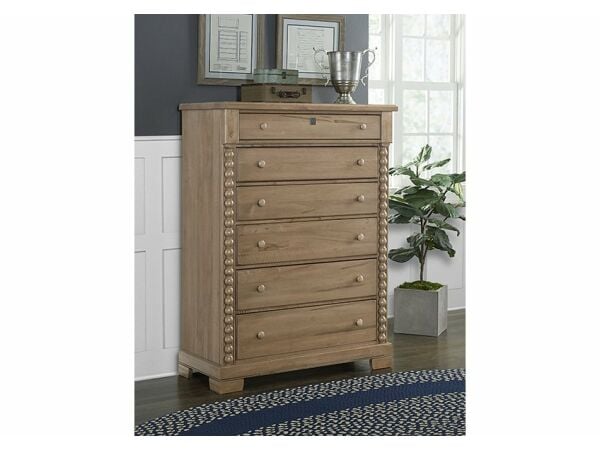 LMCO Scotsman 6 Drawer Tall Chest Natural Maple Chests Customizable