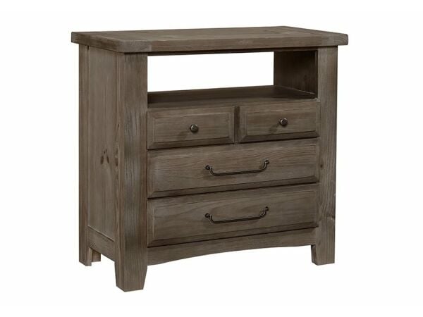 Sawmill Saddle Grey 4 Drawer Media Chest Entertainment Stands Vaughan Bassett