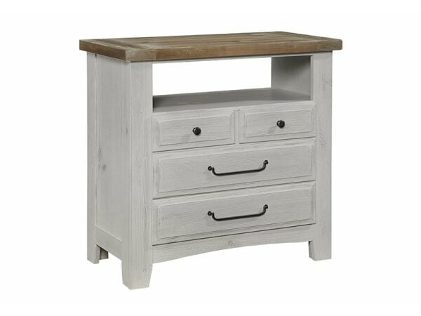 Sawmill 4-Drawer Media Chest Alabaster 2-Tone Entertainment Stands Vaughan Bassett