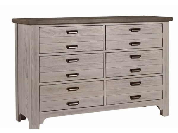 LMCO Home Bungalow Home Double Dresser – 6 Drawer Dover Grey/Folkstone Dressers Vaughan Bassett