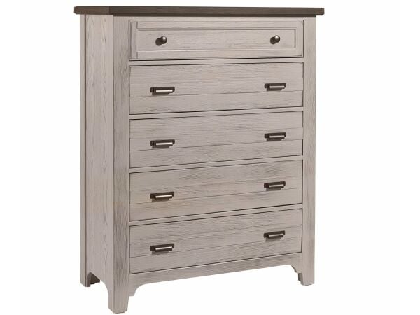 LMCO Home Bungalow Chest – 5 Drawer Dover Grey/Folkstone Chests Vaughan Bassett