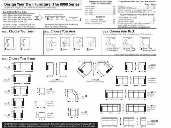 Smith Brothers Build Your Own (8000 Series) Casual 4 Seat Sectional with Right Chaise - Image 2