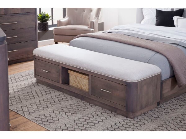 Rialto 2 Drawer Upholstered Bench Chairs & Benches Amish