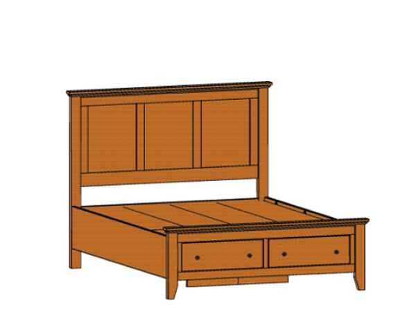 Riceland Bed With Footboard Drawers Beds Amish