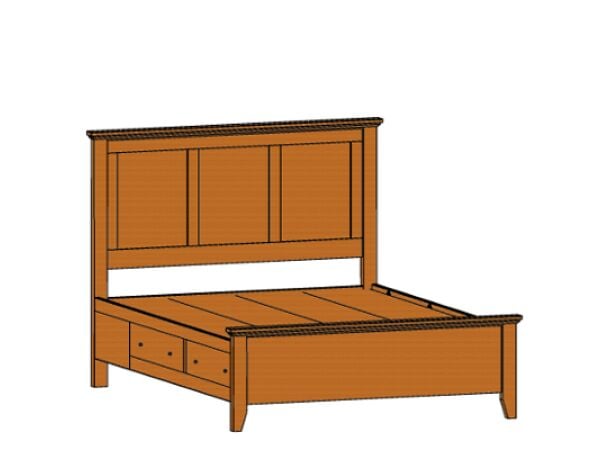 Riceland Bed With Side Rail Drawers Beds Amish