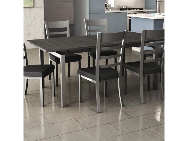Nicholson 91293 Italian porcelain on glass tabletop (Black marble finish) Flat edge40″ x 84″ Bar Furniture Amisco