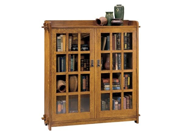Mission Double Bookcase with Glass Doors Bookcases Stickley Furniture