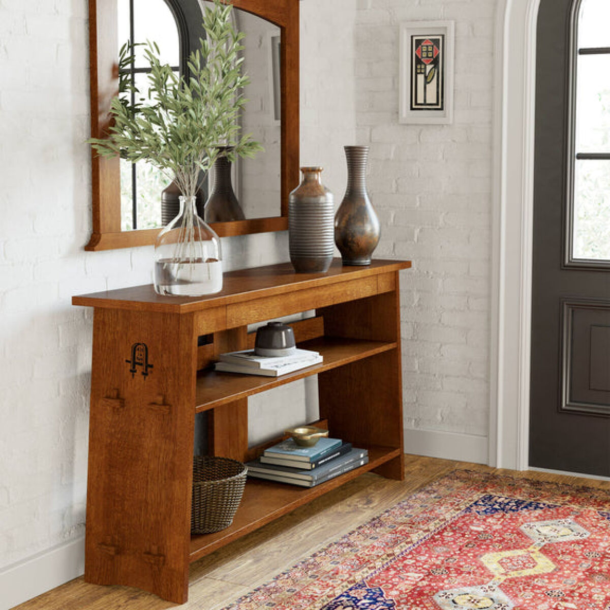 2023 Collector Edition Craftsman Console in Cherry Console Tables Customizable 7