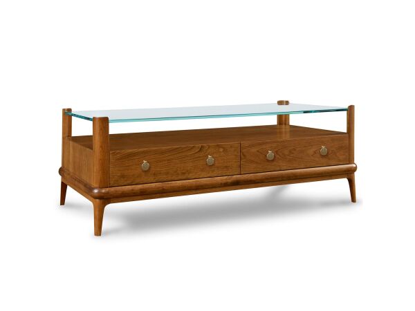 Martine Glass-Top Cocktail Table Cocktail & Coffee Tables Customizable