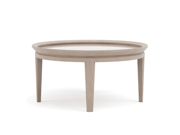 Maidstone 36-inch Round Cocktail Table, Woven Jute Cocktail & Coffee Tables Stickley Furniture