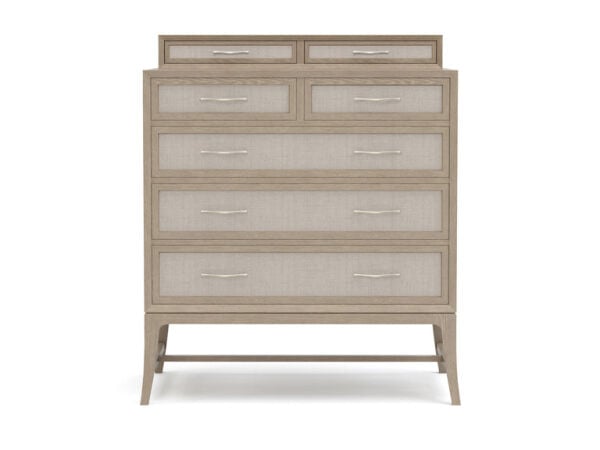 Maidstone Tall Chest, Woven Jute With Gallery Chests Stickley Furniture