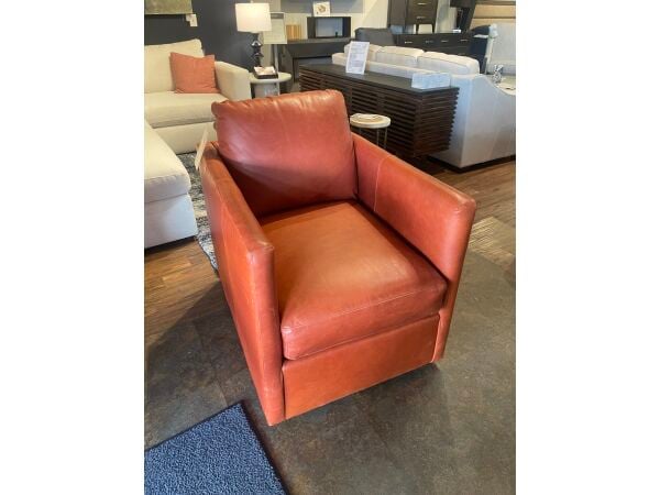 Basset Top Grain Leather Swivel Chair #1721 Clearance