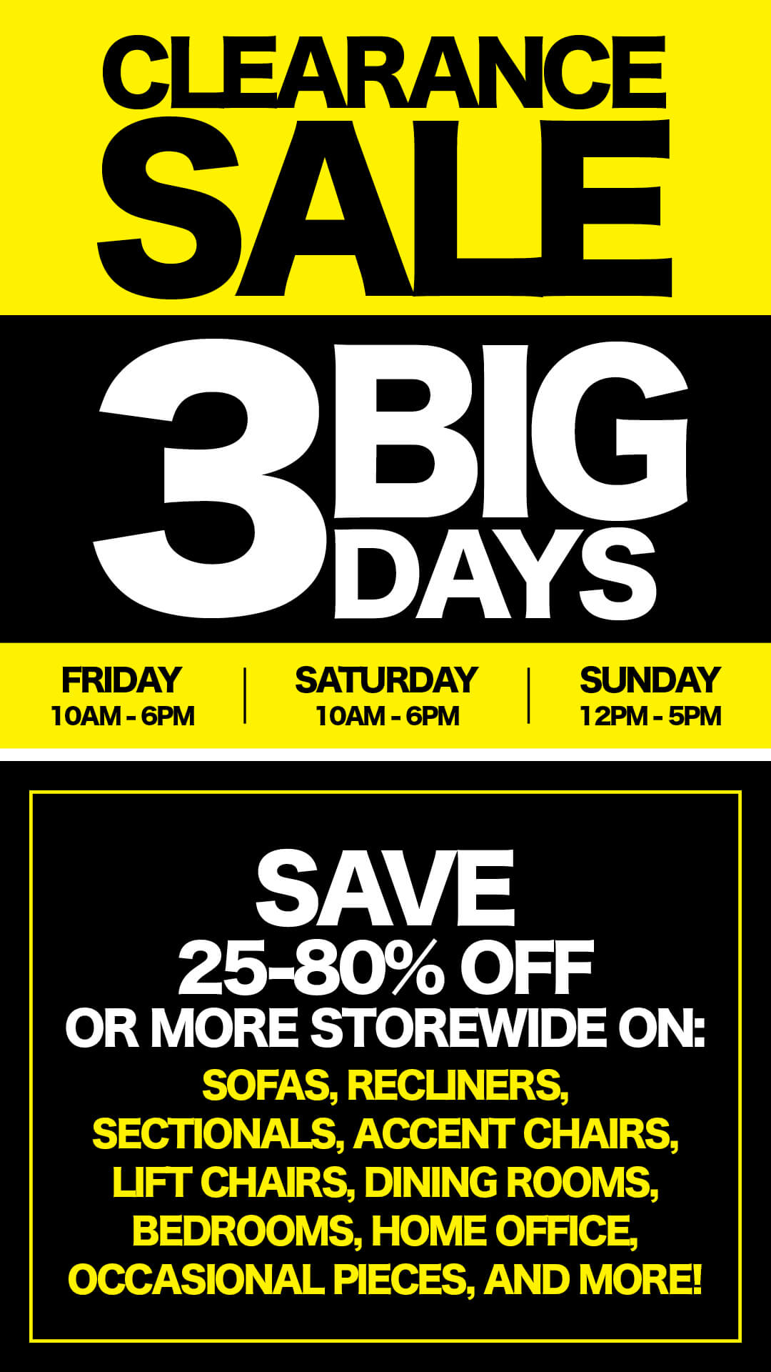 Slone 3 Day Furniture Sale 1080×1920 July 2025