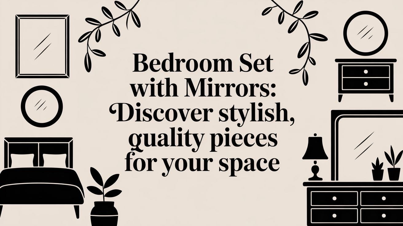 Bedroom Set With Mirrors Furniture Illustrations