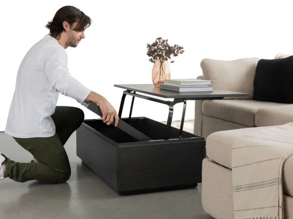 Transformer Lift Top Coffee Table In Smoked Hickory Dark Gray - Image 5