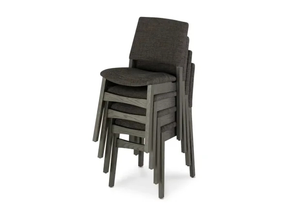 Transformer Stackable Side Chair In Smoked Hickory Dark Gray & Onyx - Image 5