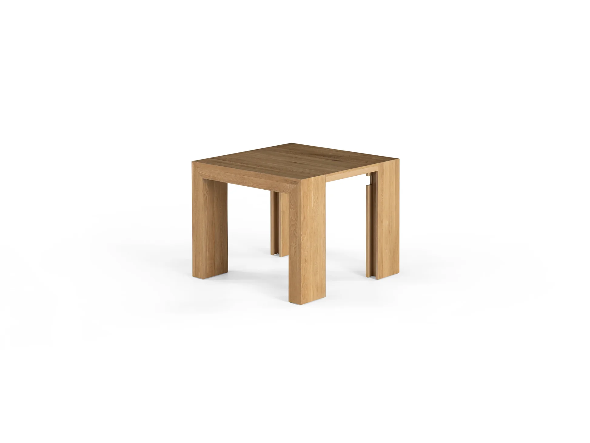 Transformer Extendable Dining Table & 4 Stackable Chairs In Scandinavian Oak - Image 9