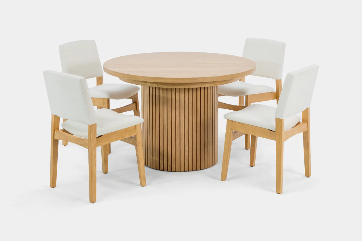 Transformer Round Extendable Dining Table In Scandinavian Oak - Image 5
