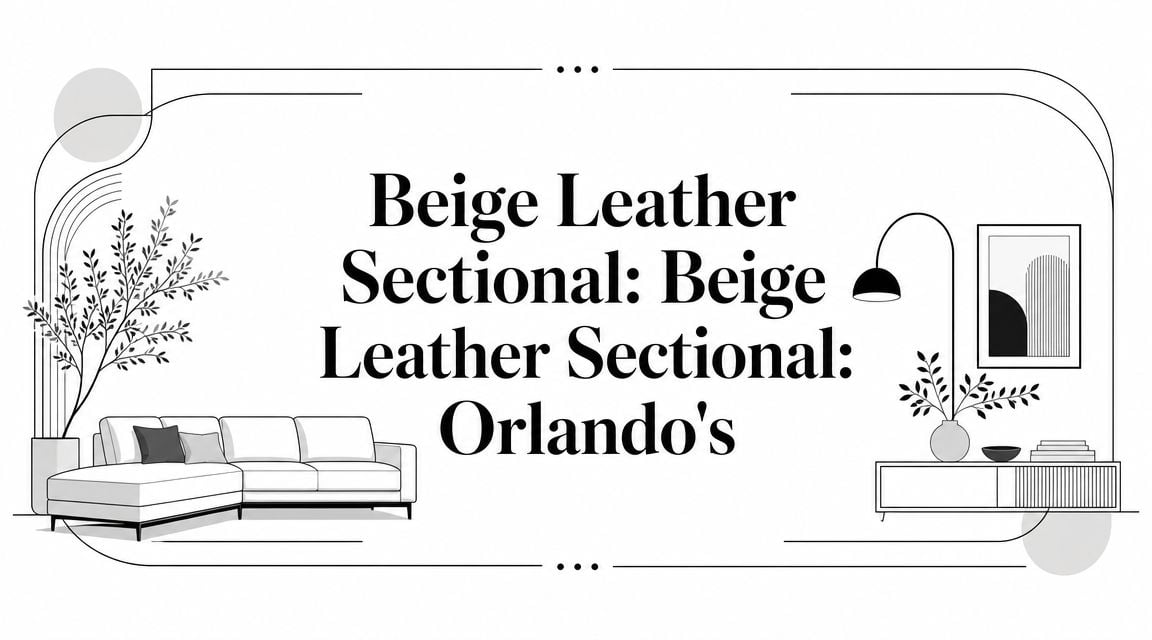 Beige Leather Sectional Sofa Illustration