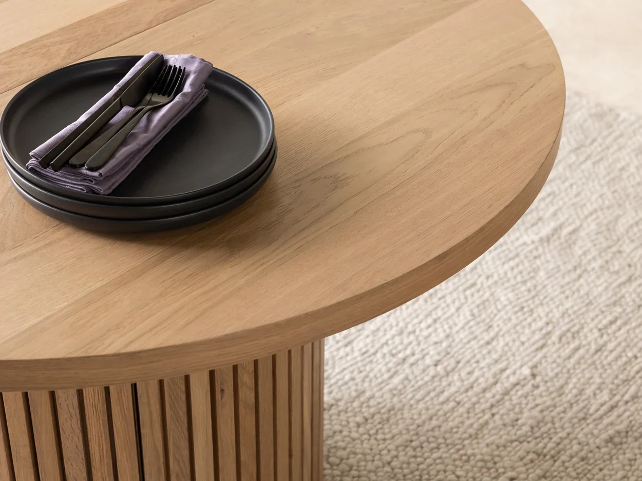 Transformer Round Extendable Dining Table In Scandinavian Oak - Image 8